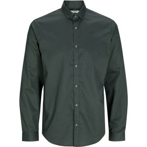 Overhemden - Effen - Katoen - Slim Fit - Lange Mouw