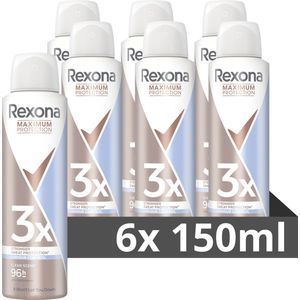 Rexona Women Maximum Protection Anti-Transpirant Spray - Clean Scent - 3x meer bescherming dan onze reguliere anti-transpirant deodorant - 6 x 150 ml