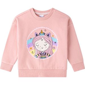 Newness - sweater - roze - meisje met glitters - maat 98