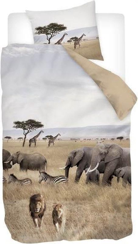 Snoozing African Animals - Dekbedovertrek - Eenpersoons - 140x200/220 cm - Multi kleur