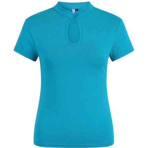 Dancing Days - Mandarin collar Top - XL - Turquoise