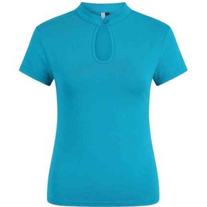 Dancing Days - Mandarin collar Top - XL - Turquoise
