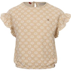 LOOXS Little 2412-7143-066 Meisjes Blouse - Maat 92 - ecru van 50% nylon 40% cotton 10% elastan