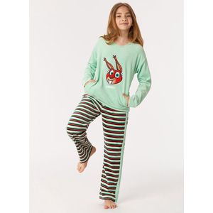 Woody pyjama meisjes - eekhoorn - groen - 222-1-PDV-V/718 - maat 104