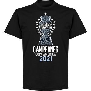 Argentinië Copa America 2021 Winners T-Shirt - Zwart - Kinderen - 128