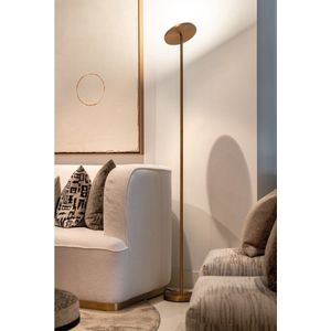 Vloerlamp Novara Brons - hoogte 180cm - LED 18W 2700K 1931lm - IP20 - Dimbaar > vloerlamp brons | uplighter brons | leeslamp brons | staande lamp brons | designlamp brons | lamp modern brons | vloerlamp dimbaar brons