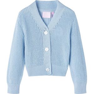vidaXL - Kindervest - gebreid - 128 - blauw