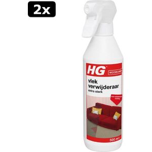 2x HG vlekverwijderaar extra sterk - 500ml - veilige zuurstofformule - geschikt voor alle soorten bekleding - met vuilafstotende werking - biologisch afbreekbaar