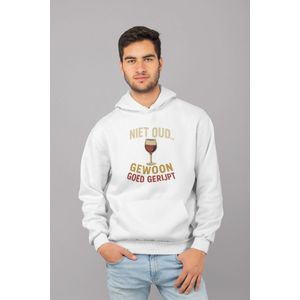 Goed Gerijpt - Verjaardag Hoodie Wit - Grappig Hoodie - Maat M - Verjaardag Cadeau Mannen - Limited Edition