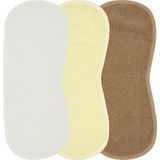 Meyco Baby Uni spuugdoek - 3-pack - badstof - offwhite/soft yellow/toffee - 53x20cm