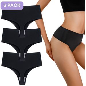 Shapetape - Naadloze String - Zwart - Set van 3 - Ultrazacht