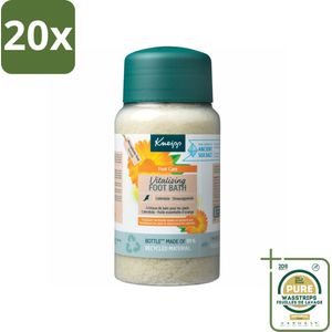 20 x Kneipp - Voetbadzout - Vitalizing - Citrusgeur - 600 g - Grootverpakking - Voetbadzout - Voetbadkristallen - Citroengeur - Thermaalzout - Eeltverzorging