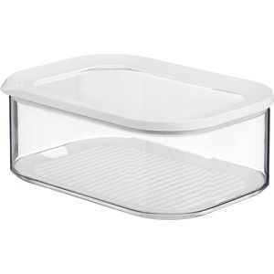 Kaasdoos 2000 ml inhoud - Koelkastdoos voor kaas en kaas - Anticondensinzet - Vaatwasmachinebestendig - Plastic - Wit - 224 x 16 x 86 cm kaasstolp