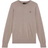 Lyle & Scott - Trui Taupe Lyle&scott Tonal Eagle Merino Trui Taupe Kn2121vc