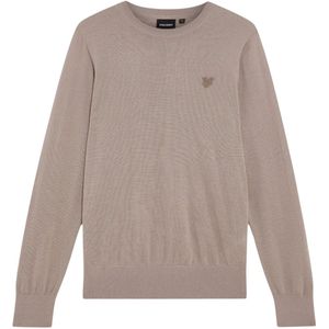 Lyle & Scott - Trui Taupe Lyle&scott Tonal Eagle Merino Trui Taupe Kn2121vc