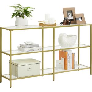 Betaalbare Goederen® Dressoir - Wit - Goud - Ronde Salontafel - Bijzettafels - Bijzettafeltjes Woonkamer -Dressoirs - Dressoir Wit
