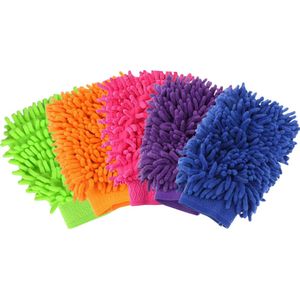 Dubbelzijdig Chenille Microvezel Schoonmaak Handschoen (1 stuk) - Microfiber Auto Schoonmaakhandschoen - Autowashandschoen Doek - Autowas Washandschoen Handdoek - Huishoudhandschoen - Huishoud Borstel Reiniger - Velgen Reinigen