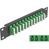 Delock - 10 Inch - Patch Panel - Groen - 12 Poorten LC Quad, 1U, Metaal, Zwart