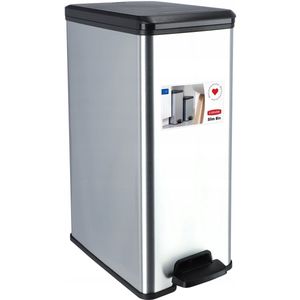 Curver Decobin Slim Prullenbak- 40 liter - Metallic