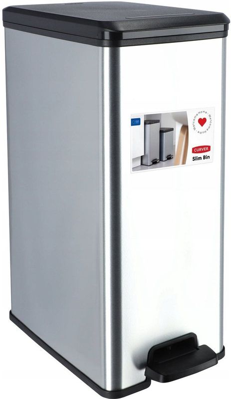 Curver Decobin Slim Prullenbak- 40 liter - Metallic