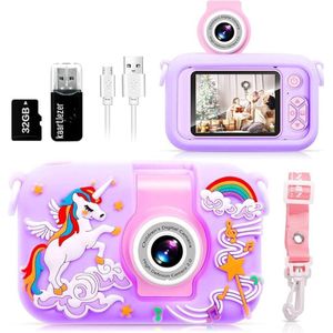 Digitale Kindercamera HD 1080p - Fototoestel Voor Kinderen - Ook voor selfies - Met Pony