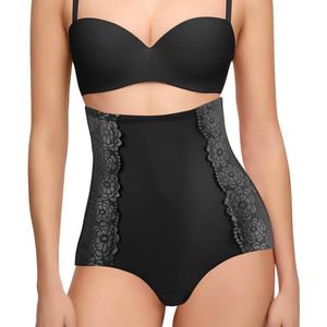 Vormende hoge taille dames slips met kant - comfortabel en stijlvol design