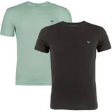 Emporio Armani - 2P O-hals Shirts - Groen en Zwart - Heren T-shirts