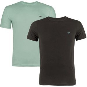 Emporio Armani - 2P O-hals Shirts - Groen en Zwart - Heren T-shirts