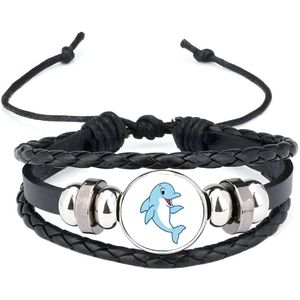 Akyol - dolfijnen armband zwart - Dolfijn - dieren liefhebbers - zoogdier - vissen - dierentuin