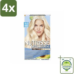 Garnier - Nutrisse Ultra BLonde D+++ - Ontkleuring - Ultra Puur Blond - Super Oplichtend - Permanente Kleur - Voordeelverpakking - 4 stuks - Ultra Blonde - Haar Ontkleuring