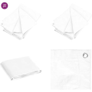 vidaXL Dekzeil 180 g/m² 6x10 m HDPE wit - Dekzeil - Dekzeilen - Tarp - Grondzeil