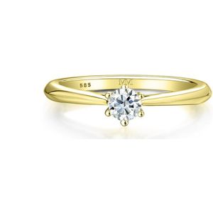 Ella - 18k Geelgouden Solitair Moissanite Verlovingsring - 0.3 karaat