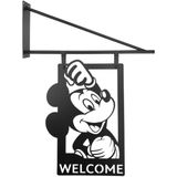 Disney - Metal Door Sign Swing Mickey Welcome - Zwart - 35x4x45 cm