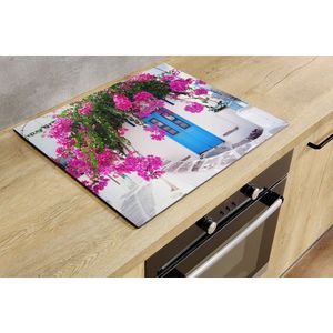 Inductiebeschermer - Blue door - 70x55 cm - Inductiebeschermer - Inductie Afdekplaat Kookplaat - Inductie Mat - Anti-Slip - Keuken Decoratie - Keuken Accessoires