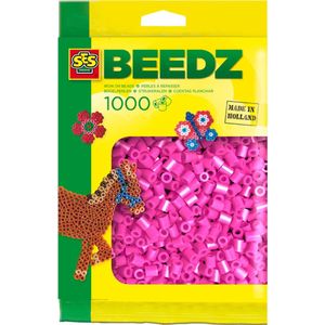 SES Beedz - Strijkkralen - Neon Roze - 1000 stuks - PVC vrij