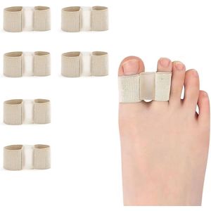 6-delige set teenbeugels - dubbele holle hallux valgus-expander - ademende vezel teenbeugel - corrigeert gebogen tenen - geschikt voor vrouwen en mannen - voetverzorging en pijnverlichting