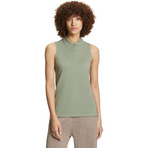 FALKE Basic Polo Top zacht huidvriendelijk katoen polo shirt dames groen - maat XS