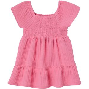 Babyjurk - Snoepjesroze - Katoenen Gaas - Met Smok-Borststuk