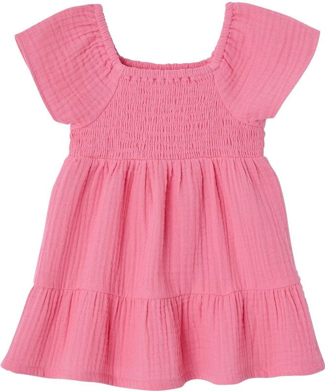 Babyjurk - Snoepjesroze - Katoenen Gaas - Met Smok-Borststuk
