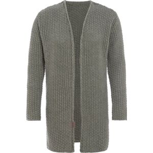 Knit Factory Carry Gebreid Dames Vest - Grof gebreid dames vest - Groene cardigan - Damesvest gemaak uit 30% wol en 70% acryl - Urban Green - 36/38