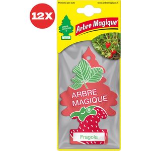 12 stuks Aardbei Arbre Magique Geurboom luchtverfrisser voor in de auto Fragola – Car Parfum – Geurboompje – Geurbooster – Wonderboom – Geurverfrisser – Nieuwe Auto – Autogeur – Autoparfum – Geurblad
