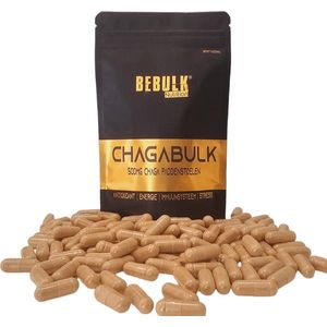 BeBulk Nutrition - ChagaBulk - Chaga 500mg Paddenstoel - 60 Capsules voor 2 maanden - Vegan - Antioxidanten - Vitaliteit - Immuunsysteem - Energie - Zonder onnodige toevoegingen - Past Door Brievenbus - Hoge Kwaliteit - Gemaakt in Nederland