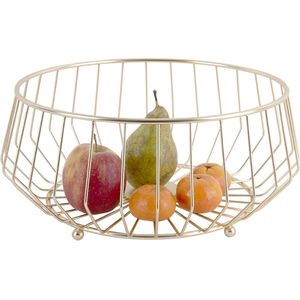 Pt, (Present Time) Linea - Fruitmand - IJzer - Ø30 x 14,5 cm - Goud