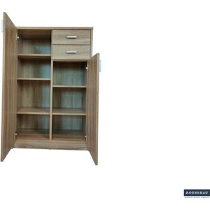 Commode 'Space' 2 deuren 2 laden Sonoma, , Spaanderplaat, ABS boorden en decor