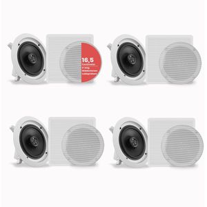 Pyle - Bluetooth Plafondluidsprekers - 4 Stuks - 200 Watt - Inbouwluidsprekers voor Thuis