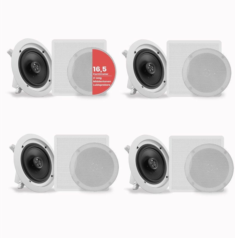 Pyle - Bluetooth Plafondluidsprekers - 4 Stuks - 200 Watt - Inbouwluidsprekers voor Thuis