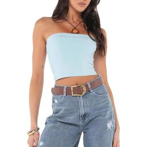 Dames Strapless Tube Tops Zomer Off Shoulder Backless Slim Fit
