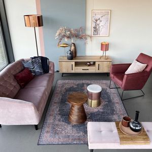 Tv Meubel Batenburg - MDF/Metaal - Eiken/Zwart - 150x50x45 cm (BxHxD)