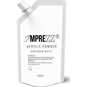 IMPREZZ® acrylpoeder Refill - acrylic powder Babyboom White 100 gr. - Soft white