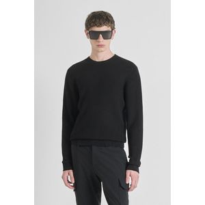 Antony Morato Trui Relaxed Fit Viscose Blend Sweater Mmsw01543 Ya500002 9000 Black Mannen Maat - L